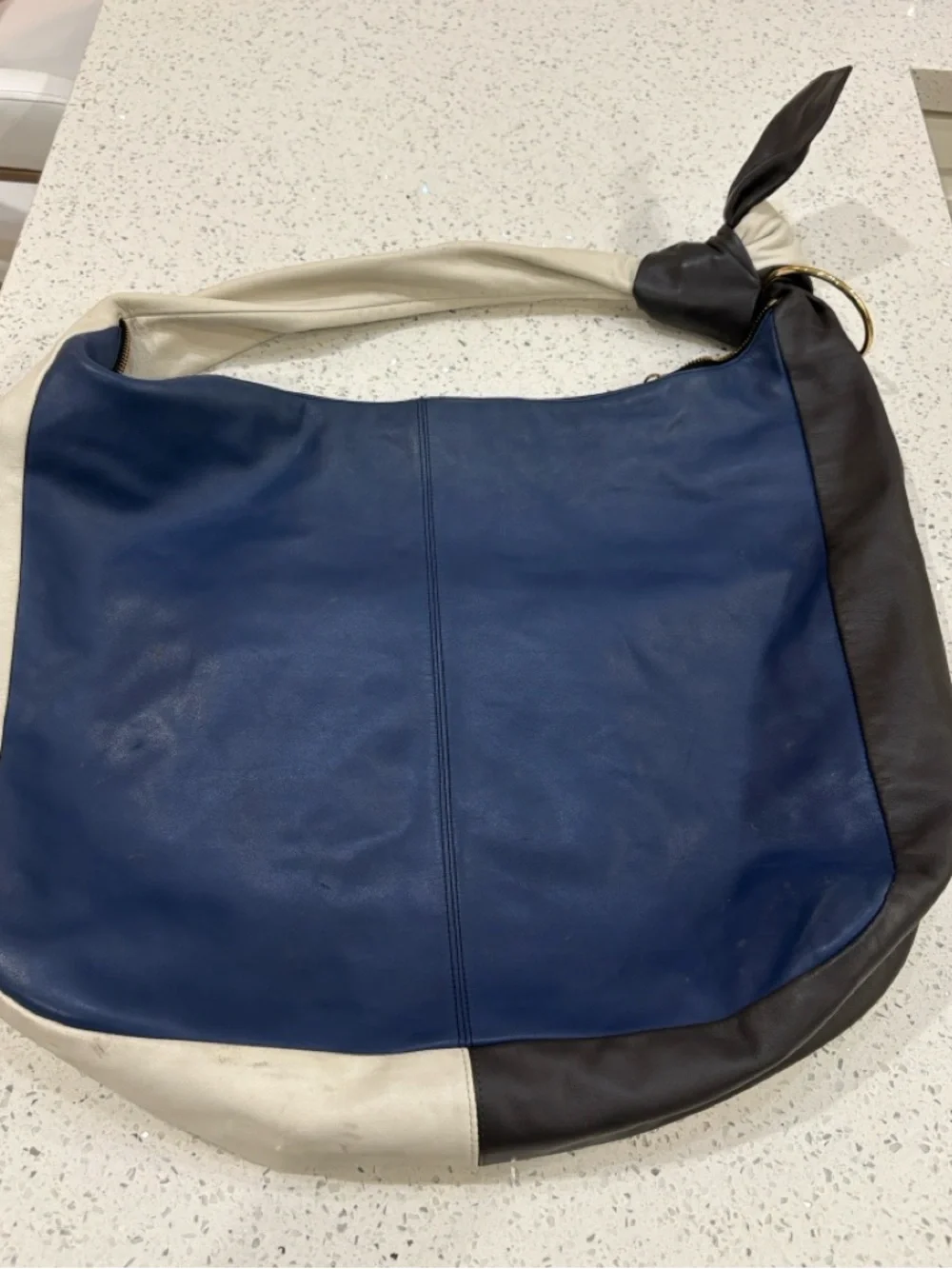 Diane Von Furstenberg Large Colorblock Leather Slouchy Hobo Bag